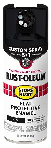Rust-Oleum Stops Rust 5-in-1 Custom Spray Paint Flat Black 12oz