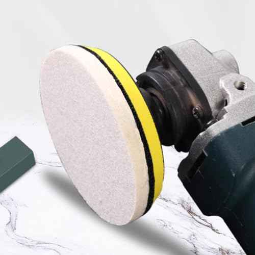 5pcs 4 Inch Wool Felt Polishing Pads, Wool Polishing Pad Buffing Wheels Flocking Hook & Loop Back for Random Orbital Sander