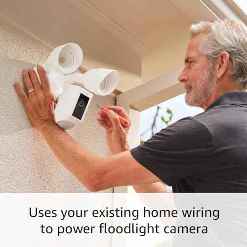 Ring Floodlight Cam Wired Plus ? Outdoor home or business security with motion-activated 1080p HD video and floodlights, (2021 release) White