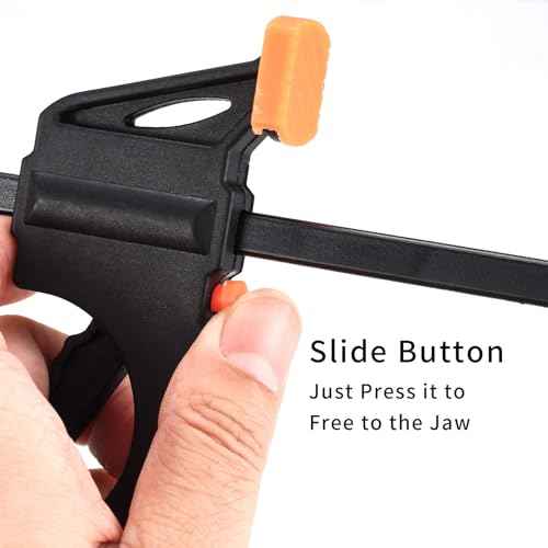 4 Inch Bar Clamps for Woodworking, 5 Pcs Trigger Quick Grip Clamps, One Handed Ratchet Wood Working Clamp, Mini Small Bar Woodworking Clamps for Wood Gluing Crafts (4Inch)