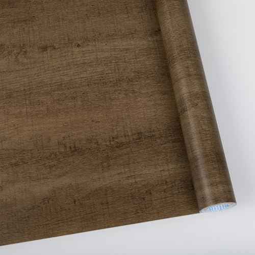 Abyssaly Wood Contact Paper- Walnut Wood Peel and Stick Wallpaper for Cabinets - Self Adhesive Waterproof Wood Grain Wall Paper Easy to Clean for Furniture Countertops Drawer Shelf Liner 15.7" x 118"