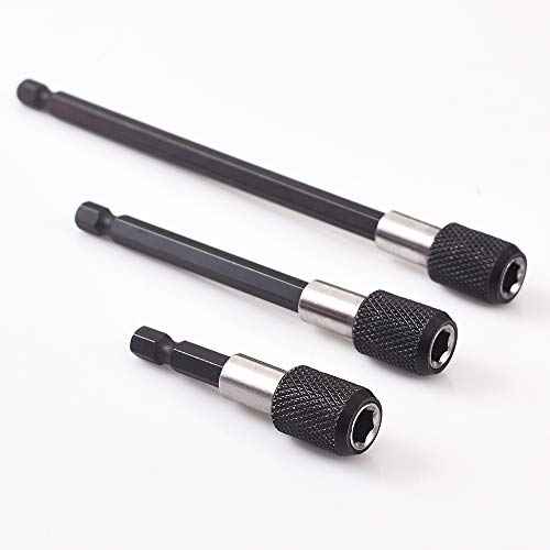 1/4¡¯¡¯ Drill Bit Extension Set, 2 Pieces Flexible Drill Bit Extension Shaft, 3 Pieces Quick Change Magnetic Screwdriver Bit Holder