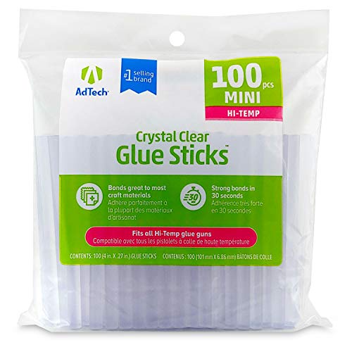 AdTech Hi-Temp Clear Hot Glue Sticks - 100 Pack for Craft & DIY Projects