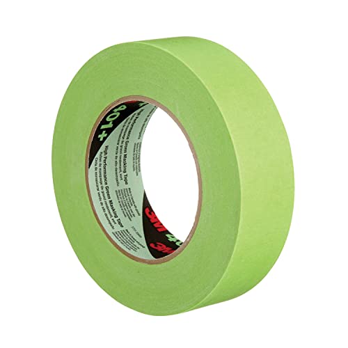 3M 401+ 0.25" x 60yd High Performance Masking Tape - 0.25" x 60 Yards Roll, Crepe Paper, Green