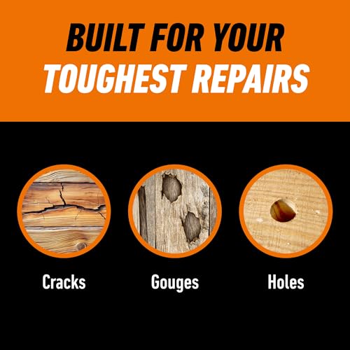 Gorilla 6 oz Water-Resistant White Wood Filler for Indoor & Outdoor Repairs