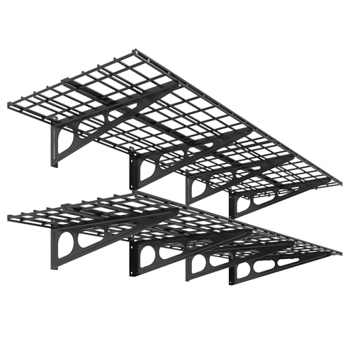 FLEXIMOUNTS 2-Pack 6ft Wall Mounted Garage Shelves Heavy Duty Storage Racks
