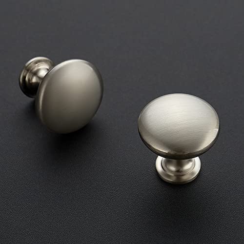 Ravinte Brushed Nickel Round Zinc Cabinet Knobs 30 Pack - 1-1/6 Inch
