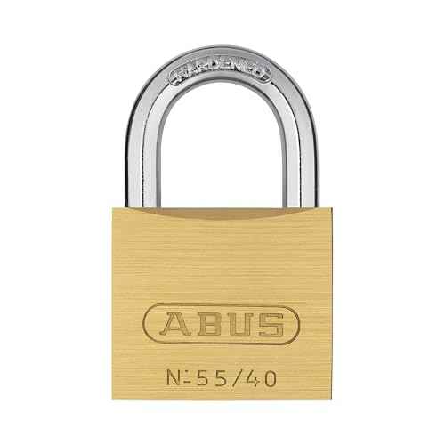 ABUS 55/40 Solid Brass Padlock with 2 Keys for School, Gym, Cabinet 1 1/2in (40mm) Wide, Keyed Different