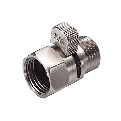 ChuangTim Brushed Nickel Water Flow Control Valve for Shower, 1/2" Brass Shut Off Regulator