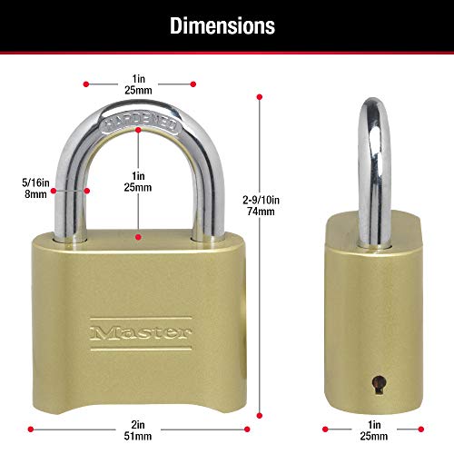 Master Lock Brass Combination Padlock 4-Pack Outdoor Gate Lock 175EC4