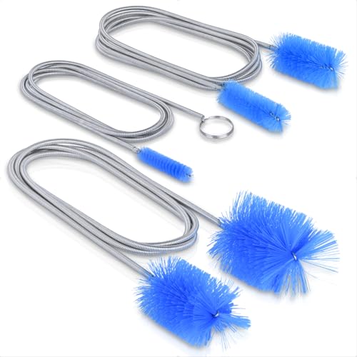 Flexible Drain Brush Set - 3-Piece Stainless Steel Pipe Cleaners for Kitchen & Plumbing