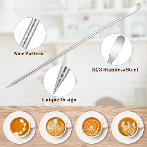 Amrules 12oz Stainless Steel Milk Frothing Pitcher with Latte Art Pen - Silver