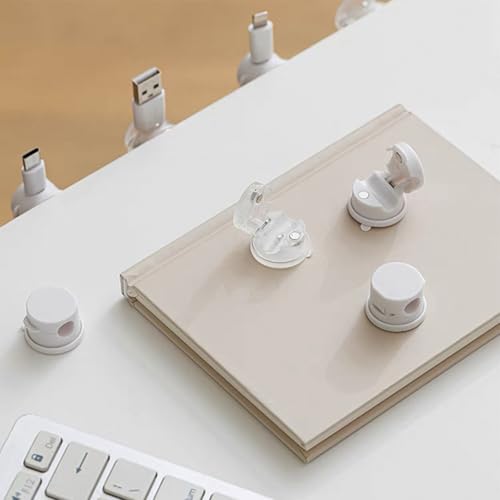 6Pack Cord Organizer Adhesive Cable Holder Clips Desk Cable Management Clips Phone Charger Cord Adhesive Wire Organizer Keeper for Nightstand Wall Car Office（Black）
