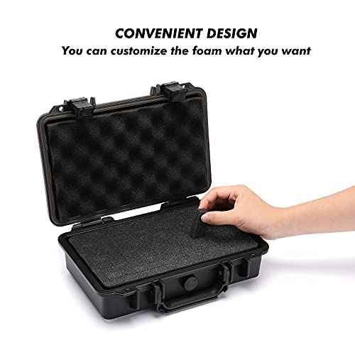 CASOMAN 11.5-Inch Water-Proof & Explosion-Proof Box, with Cush- Proof Sponge, IP67 Water Proof Grade, Customizable Foam