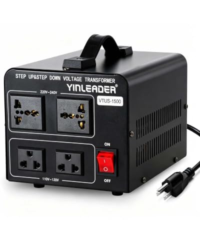 Yinleader 1500W Voltage Converter Transformer 110V/220V Power Adapter