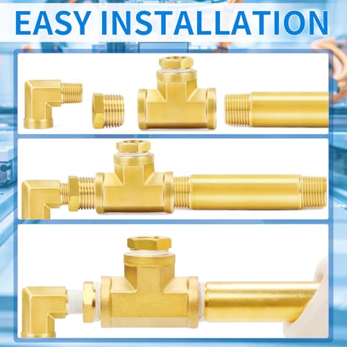 ChillWaves Brass Pipe Fitting 1/2" NPT Male x 1/2" NPT Male Long Nipple 2-Inch (50mm) - 2-Pack
