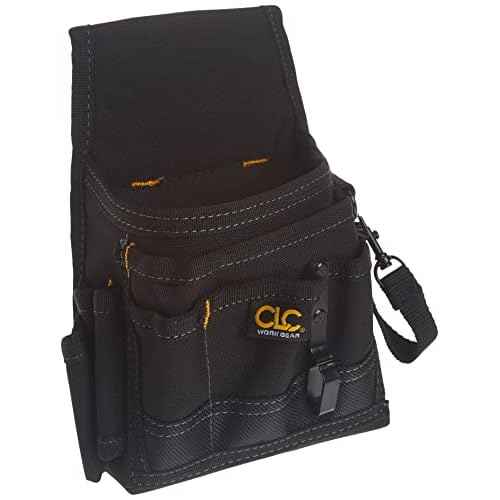Custom Leathercraft CLC 1503 Small Electrical Maintenance Pouch, Black, 9 Pocket