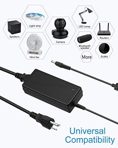 ALITOVE 5V 5A Power Supply Adapter 5.5x2.5mm Plug for LED Strip & Security