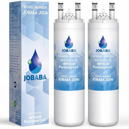 JOBABA Frigidaire WF3CB Water Filter Replacement 2-Pack - NSF Certified, Long-Lasting Filter for Clean Drinking Water