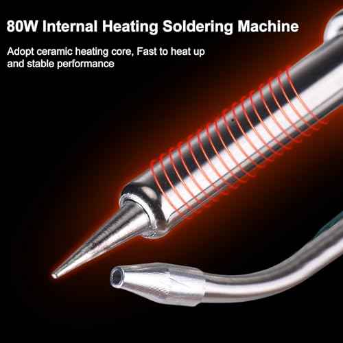 Soldering Gun Kit - Soldering Iron Kit with Adjustable Temp 180-520¡ÆC, ON/OFF Button, 80W LED Digital Internal Heat Soldering Gun, Auto Send Tin Soldering Kit for Electronics Welding Repair DIY