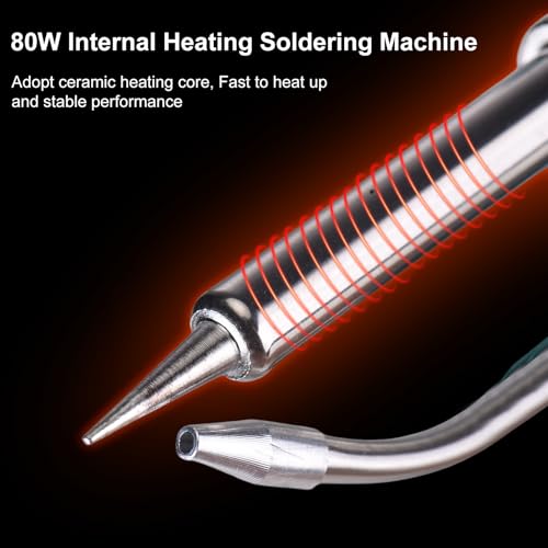 Soldering Gun Kit - Soldering Iron Kit with Adjustable Temp 180-520¡ÆC, ON/OFF Button, 80W LED Digital Internal Heat Soldering Gun, Auto Send Tin Soldering Kit for Electronics Welding Repair DIY