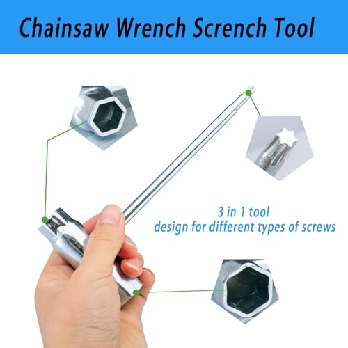 3pack Replacement Combination 13 x 19mm T-Wrench and T27 Torx Screwdriver, Chainsaw Tool Wrench, Chain Saw Scrench