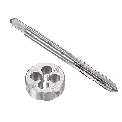 uxcell M5 x 0.8mm Metric Tap and Die Set, Machine Thread Screw Tap with Round Threading Die, Tap & Die Kit for Nut Screw Bolt Thread Repair