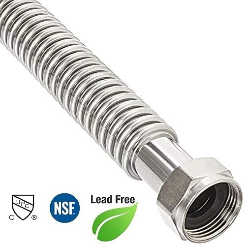 EZ-FLUID 18-Inch 3/4-Inch FIP Corrugated Stainless Steel Water Heater Supply Line