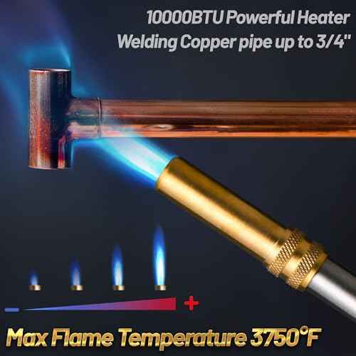 High Intensity Propane Torch Fuel by Propane,Trigger-Start Reach Hose Torch Included Holster, 5FT Hose Torch, Propane Torch Head with Ignition,Soldering Torch Kit(Fuel not included)