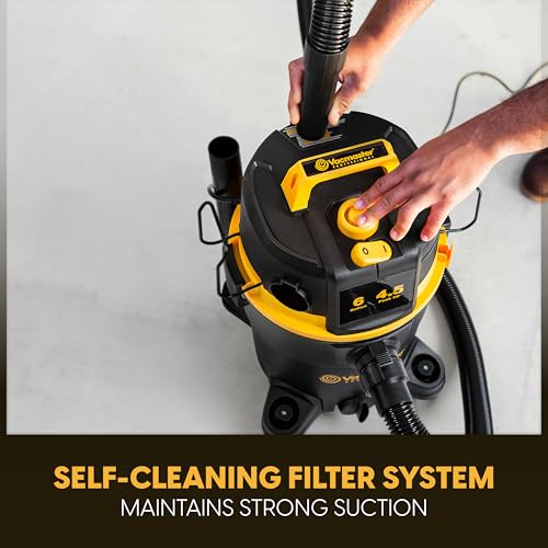 Vacmaster Professional 6-Gallon Wet/Dry Shop Vacuum with Self-Cleaning Filter
