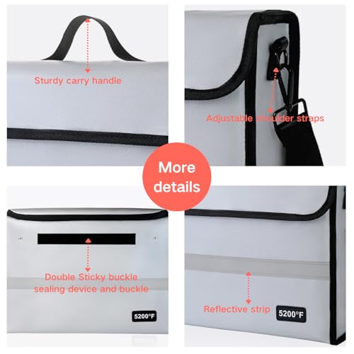 Fireproof Document Organizer - Waterproof & Fireproof Document Box for Home, Office & Travel (White-01)