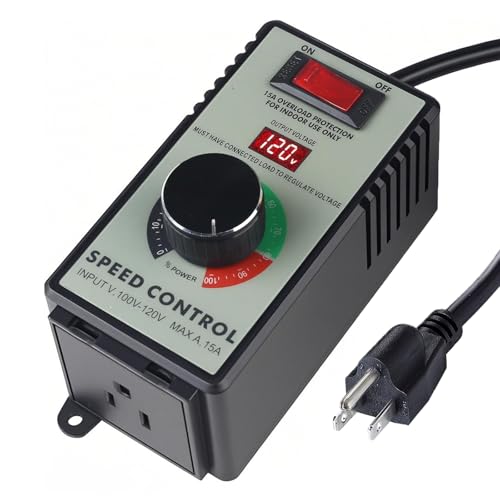 AC Motor Speed Controller 120V 15A with LED Display & Overload Protection