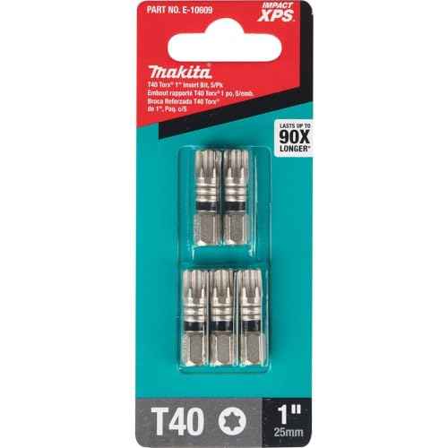 Makita E-10609 Impact XPS¢ç T40 Torx 1" Insert Bit, 5/pk
