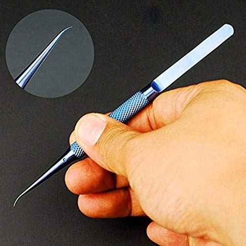 1PC Curved Headed TB-11 Precision Titanium Alloy Tweezers for Mobile Phone iPhone Motherboard Fingerprint Jump Line Wire Repair Microscope Tweezers