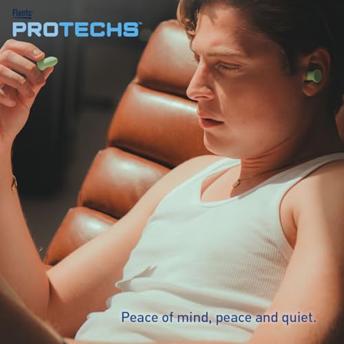 Flents Protechs Foam Ear Plugs 10 Pairs, NRR 33, Soft, Latex-Free, Green