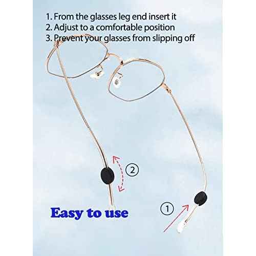 lvvfit Silicone Eyeglasses Temple Grips Retainer, Anti-Slip Soft Silicone Glasses Retainers, Mini Eyewear Retainer
