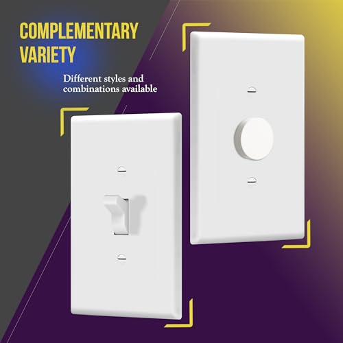 ENERLITES Oversized White Toggle Light Switch Wall Plate - 1 Pack