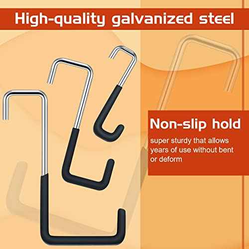 Hotop 18 Pcs Rafter Hanger Heavy Duty Large S Hooks Rafter Hanger for Garage Ladder Bike Fence Storage Organizer S Shaped Hooks(Black)