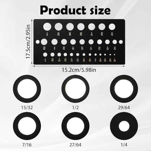 Drill Bit Gauge Drill Bit Size Guide Stainless Steel Gauges for 1/16 Inch to 1/2 Inch Size Bits, 29 Holes Metal Gauge Tool Bolt and Wire Diameter Index Accurate Measurement Equivalents