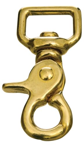 Jeffers Brass Trigger Snap with Square Swivel Eye 3/4" Heavy Duty - 4 Pack