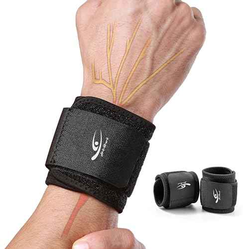 HiRui Wrist Compression Strap Wrist Brace Wrist Wraps for Fitness, Weight Lifting, Tendonitis, Carpal Tunnel Arthritis, Pain Relief, Great Support for Men Women, Adjustable (2 PCS)