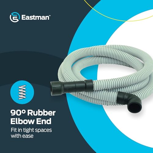 Eastman 8 ft Universal Dishwasher Drain Hose with 5/8/7/8/1 in. OD Fittings, 90° Rubber Elbow