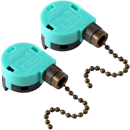 Akahttbn Bronze Ceiling Fan Switch Zing Ear ZE-268S6, 3 Speed 4 Wire Replacement Part