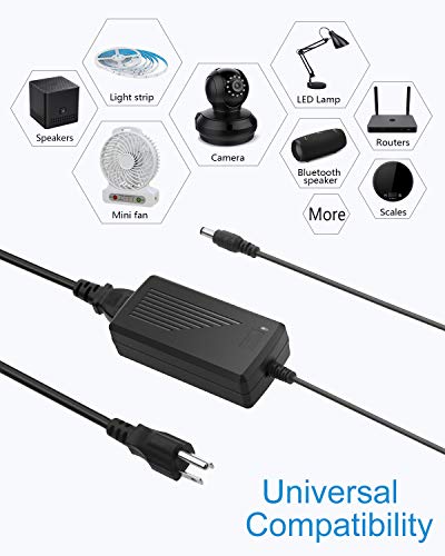 ALITOVE 12V 5A Power Supply Adapter 60W for LED Strips - 1 Pack