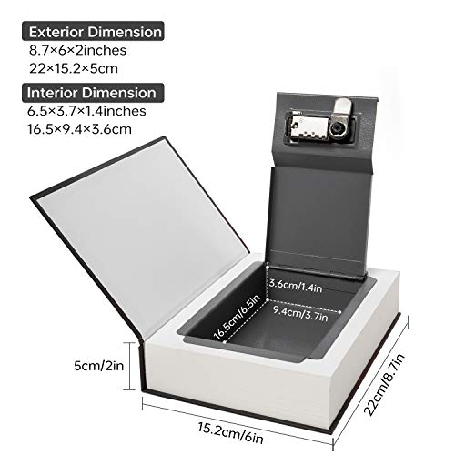 PACOLO Les Miserables-Combination Paper Transfer Book Safe with Hidden Compartment, Lock, 8.7x6x2 inches