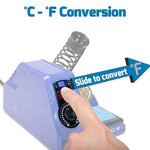 WEP 926LED V3 Soldering Station 130W MAX Soldering Iron Kit with Solder Wire, 5 Soldering Tips, Tweezers, Solder Sucker, Tip Cleaner, Temperature Control, Sleep Mode, C-F Conversion