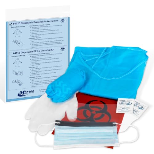 MFASCO 1 Pack Disposable Personal Protection First Aid Kit for Bodily Fluid Spill Cleanup
