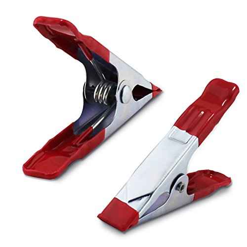 ESUMIC¢ç 6 x 4inch A Metal Spring Clamps, Heavy Duty Spring Metal Spring Clamps, Rubber Coated Tipped Grip Holder For Camping Tarpaulin (Red) (6-Piece)