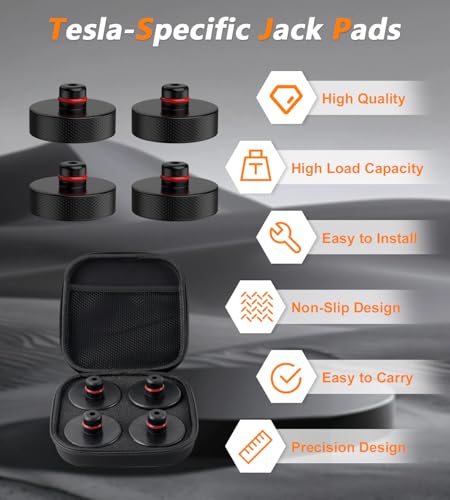4 Pack Tesla Jack Pad Lifting Pucks with Storage Case for Models 3/Y/X/S