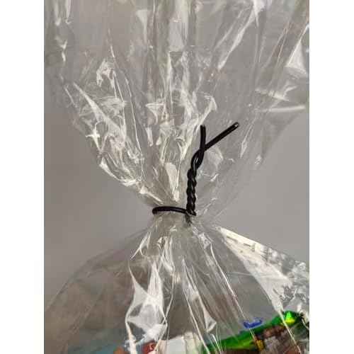300 PCS Black,10" Plastic Twist Ties, Garden Plant Twist Tie Cable Tie, Plastic Cable Ties for Bread Candy Bags, Gift Bags (Bold design,Circular material)